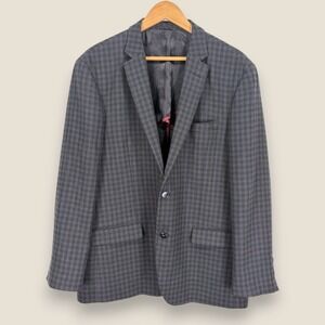 Ben Sherman Blazer Sport Coat Men 44R Gray Check Half-Lined Poly Viscose Jacket